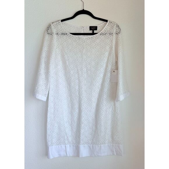 NWT Imperfect Laundry by Shelli Segal Lace Overlay 3/4 Bell Sleeve Dress Size 8 - Picture 3 of 12